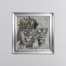 Load image into Gallery viewer, Lion Family With Two Cubs Framed Wall Art 75*75cm
