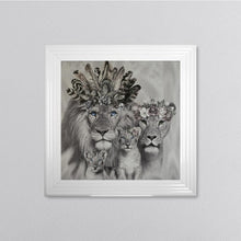 Load image into Gallery viewer, Lion Family With Two Cubs Framed Wall Art 75*75cm