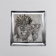 Load image into Gallery viewer, Lion Family With Three Cubs Framed Wall Art 75*75cm