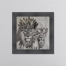 Load image into Gallery viewer, Lion Family With Three Cubs Framed Wall Art 75*75cm