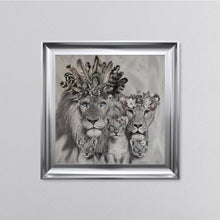 Load image into Gallery viewer, Lion Family With Three Cubs Framed Wall Art 75*75cm