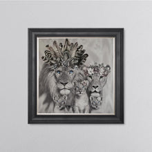 Load image into Gallery viewer, Lion Family With Three Cubs Framed Wall Art 75*75cm