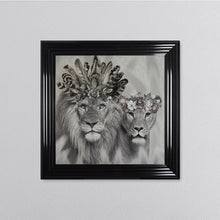 Load image into Gallery viewer, Lion Family Framed Wall Art 75*75cm