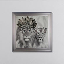 Load image into Gallery viewer, Lion Family Framed Wall Art 75*75cm