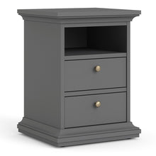 Load image into Gallery viewer, Paris Bedside 2 Drawers in Matt Grey