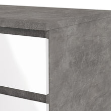 Load image into Gallery viewer, Naia Wide Chest of 6 Drawers (3+3) in Concrete and White High Gloss
