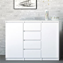 Load image into Gallery viewer, Naia Sideboard - 4 Drawers 2 Doors in White High Gloss