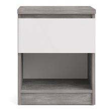 Load image into Gallery viewer, Naia Bedside - 1 Drawer 1 Shelf in Concrete and White High Gloss