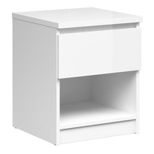 Load image into Gallery viewer, Naia Bedside - 1 Drawer 1 Shelf in White High Gloss