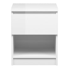 Load image into Gallery viewer, Naia Bedside - 1 Drawer 1 Shelf in White High Gloss