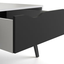Load image into Gallery viewer, Oslo Coffee Table 1 Drawer 1 Shelf in White and Black Matt
