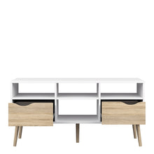 Load image into Gallery viewer, Oslo TV Unit - Wide - 2 Drawers 4 Shelves in White and Oak