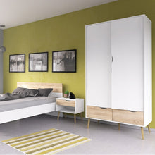 Load image into Gallery viewer, Oslo Bedside 1 Drawer in White and Oak