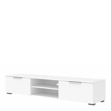 Load image into Gallery viewer, Match TV Unit 2 Drawers 2 Shelf in White High Gloss