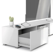 Load image into Gallery viewer, Match TV Unit 2 Drawers 2 Shelf in White High Gloss