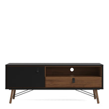 Load image into Gallery viewer, Ry TV-unit 1 door + 1 drawer in Matt Black Walnut