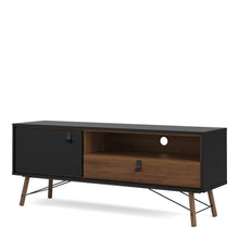Load image into Gallery viewer, Ry TV-unit 1 door + 1 drawer in Matt Black Walnut