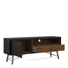 Load image into Gallery viewer, Ry TV-unit 1 door + 1 drawer in Matt Black Walnut