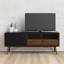 Load image into Gallery viewer, Ry TV-unit 1 door + 1 drawer in Matt Black Walnut