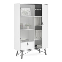 Load image into Gallery viewer, Ry China cabinet 1 door + 1 glass door + 1 drawer in Matt White