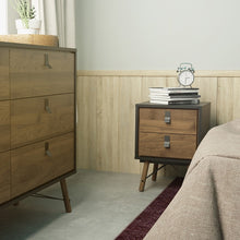 Load image into Gallery viewer, Ry Bedside cabinet 2 drawer in Matt Black Walnut