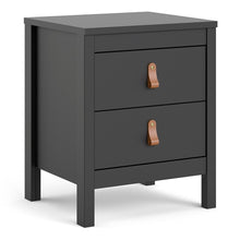 Load image into Gallery viewer, Barcelona Bedside Table 2 drawers in Matt Black