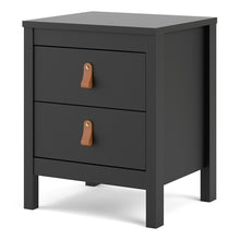 Load image into Gallery viewer, Barcelona Bedside Table 2 drawers in Matt Black