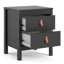 Load image into Gallery viewer, Barcelona Bedside Table 2 drawers in Matt Black