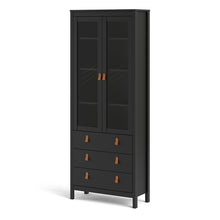 Load image into Gallery viewer, Barcelona China cabinet 2 doors w/glass + 3 drawers in Matt Black