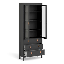 Load image into Gallery viewer, Barcelona China cabinet 2 doors w/glass + 3 drawers in Matt Black