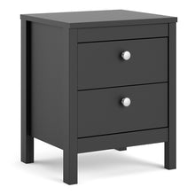 Load image into Gallery viewer, Madrid Bedside Table 2 drawers in Matt Black