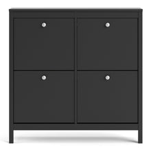 Load image into Gallery viewer, Madrid Shoe cabinet 4 compartments in Matt Black