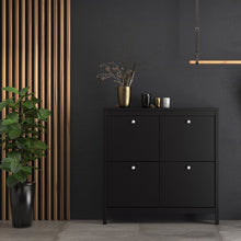 Load image into Gallery viewer, Madrid Shoe cabinet 4 compartments in Matt Black