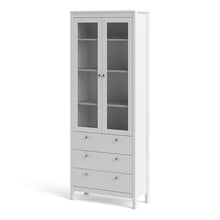Load image into Gallery viewer, Madrid China cabinet 2 doors w/glass + 3 drawers in White