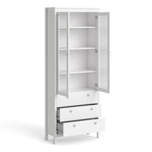 Load image into Gallery viewer, Madrid China cabinet 2 doors w/glass + 3 drawers in White