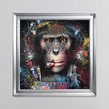 Load image into Gallery viewer, Colour Artist Monkey Framed Artwork 90*90cm