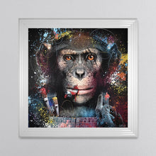 Load image into Gallery viewer, Colour Artist Monkey Framed Artwork 90*90cm