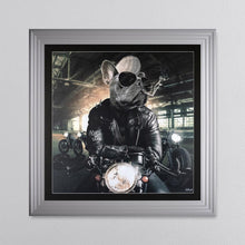 Load image into Gallery viewer, Motorbike Frenchie Framed Wall Art 90*90cm