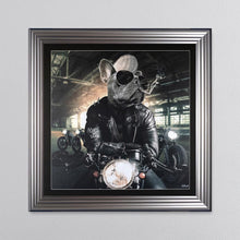 Load image into Gallery viewer, Motorbike Frenchie Framed Wall Art 90*90cm