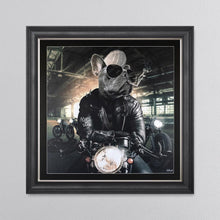 Load image into Gallery viewer, Motorbike Frenchie Framed Wall Art 90*90cm