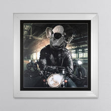 Load image into Gallery viewer, Motorbike Frenchie Framed Wall Art 90*90cm