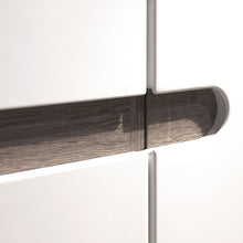 Load image into Gallery viewer, Chelsea Living Low Display Cabinet 109 cm wide in white with an Truffle Oak Trim