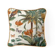 Load image into Gallery viewer, Orange Tropical Palm Butterflies Feather Filled Cushion 55*55cm