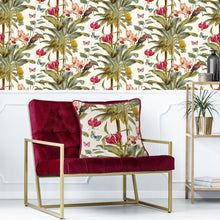 Load image into Gallery viewer, Pink Tropical Palm Butterflies Feather Filled Cushion 55*55cm