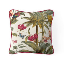 Load image into Gallery viewer, Pink Tropical Palm Butterflies Feather Filled Cushion 55*55cm