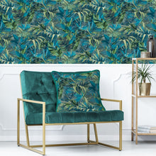 Load image into Gallery viewer, Teal Paradise Floral Feather Filled Cushion 55*55cm