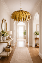 Load image into Gallery viewer, Gold Tropical Floral Ceiling Pendant
