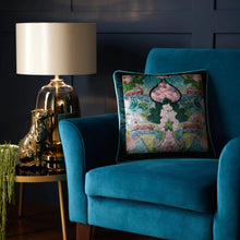Load image into Gallery viewer, Suburban Jungle Filled Cushion Laurence Llewelyn-Bowen Teal
