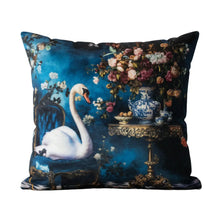 Load image into Gallery viewer, Stately Home Curiosity Swan Velvet Cushion - 60 X 60cm
