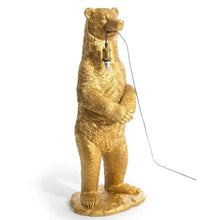 Load image into Gallery viewer, Antique Gold Standing Bear Floor Lamp
